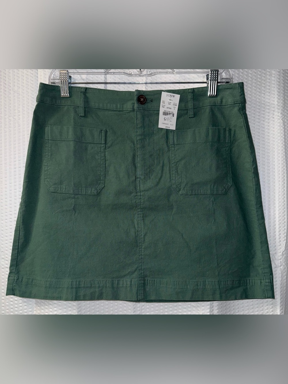 NWT J.Crew dark green utility mini skirt size 6